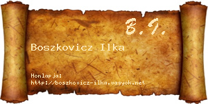 Boszkovicz Ilka névjegykártya